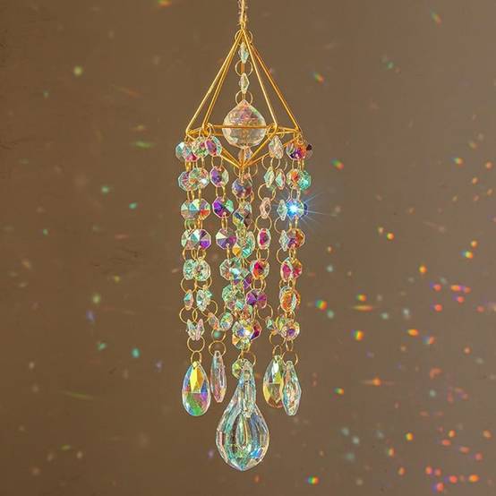 Attrape - Soleil Cristal Placé Or Suspension - Image 2