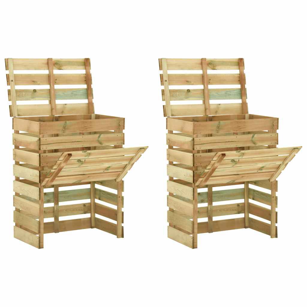 PANGIVO - Composteur de jardin bois de pin vert 80 x 50 x 100 cm, poids:30kg - PANGIVO