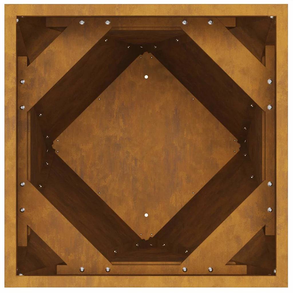 Jardinière rectangulaire moderne extérieure 50 x 50 x 75 cm design chic en acier rouillé - Image 4