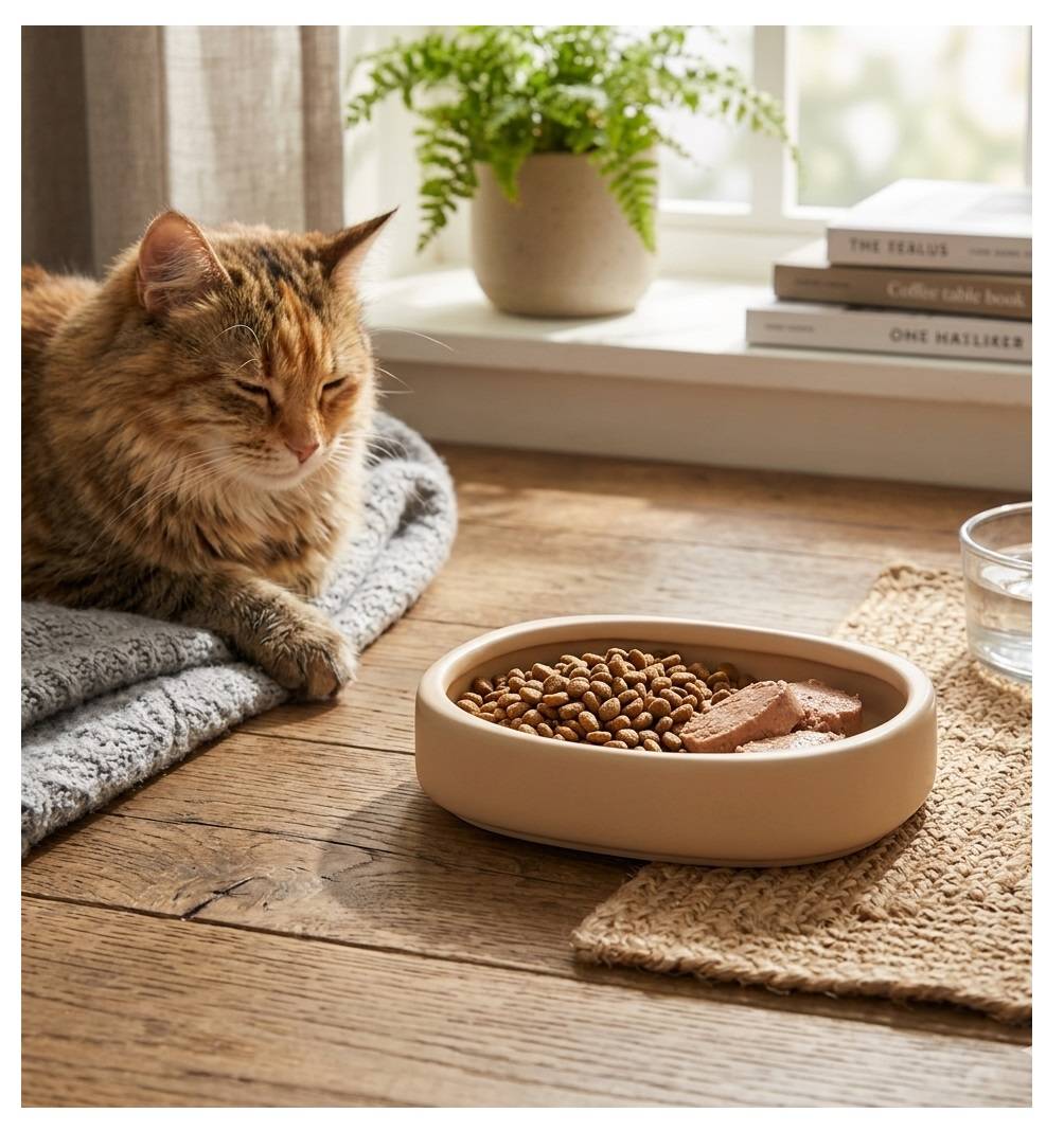 Gamelle ronde pour chat nourriture et eau 12 cm Zara beige - Image 2