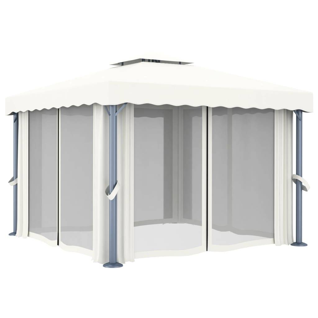 Tonnelle Aluminium Blanc Crème 3 x 3 x 2.65 m - PANGIVO - Image 3