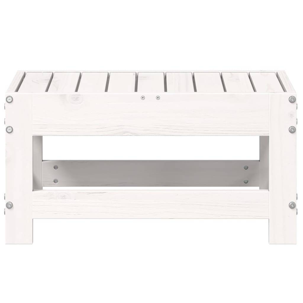 Vidaxl - Repose-pied de jardin blanc 62x30x32 cm bois de pin massif vidaXL 844894 - Image 9