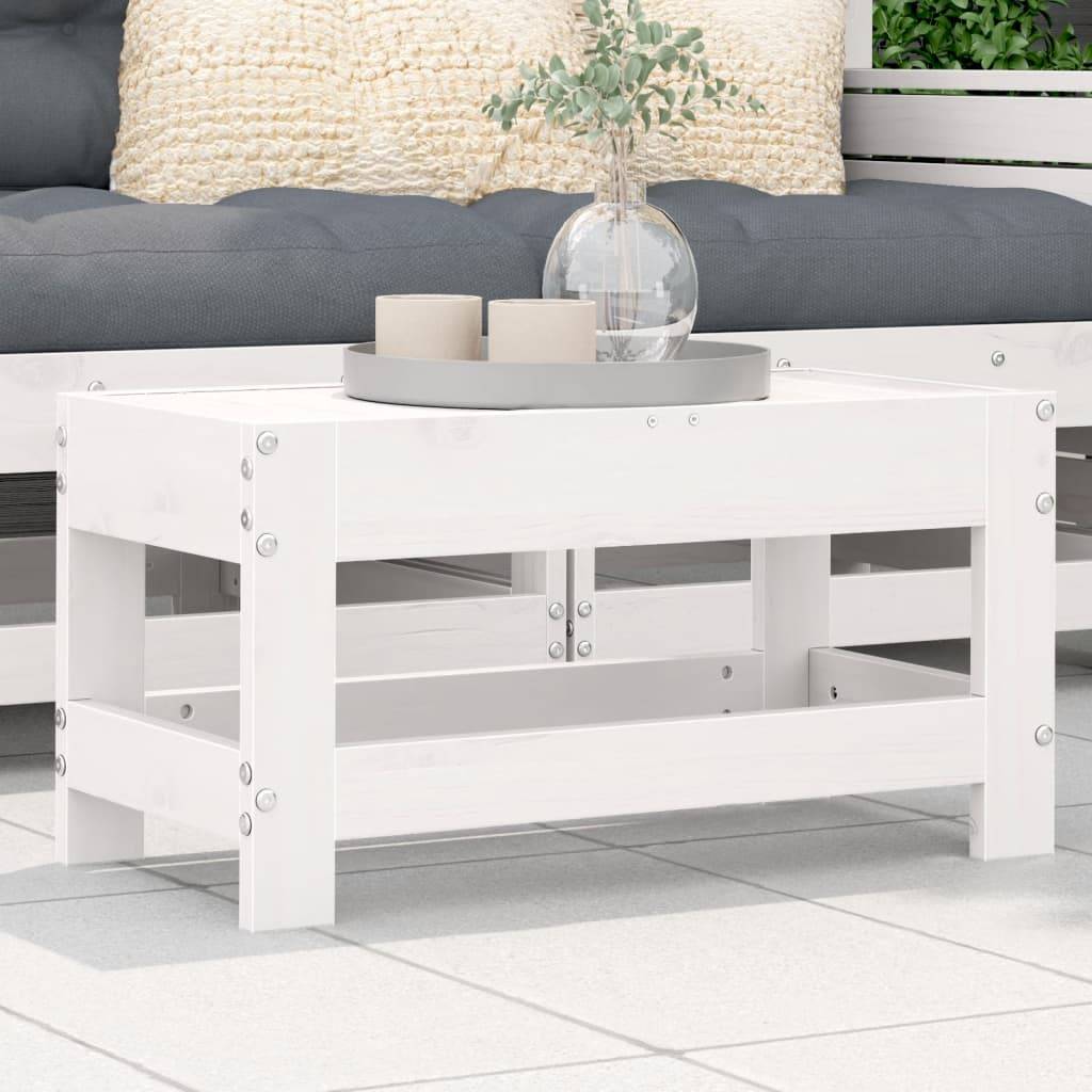 Vidaxl - Repose-pied de jardin blanc 62x30x32 cm bois de pin massif vidaXL 844894 - Image 1
