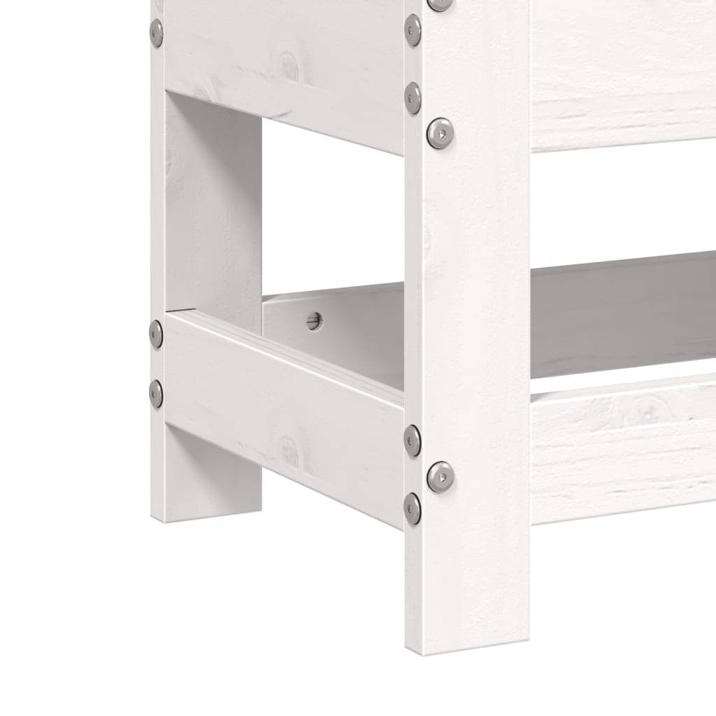 Vidaxl - Repose-pied de jardin blanc 62x30x32 cm bois de pin massif vidaXL 844894 - Image 4
