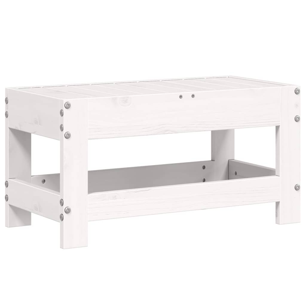 Vidaxl - Repose-pied de jardin blanc 62x30x32 cm bois de pin massif vidaXL 844894 - Image 2