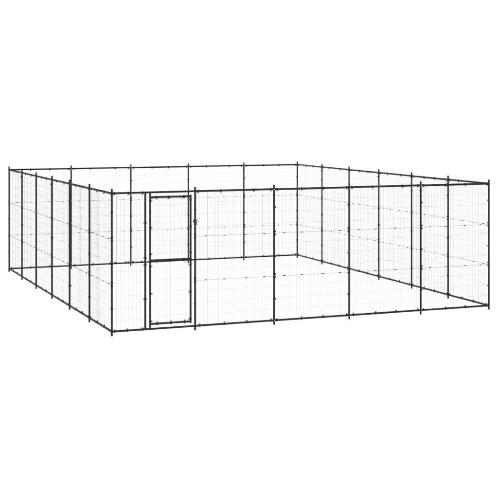 Helloshop26 - Chenil extérieur cage enclos parc animaux chien d'extérieur pour chiens acier 36,3 m² - Image 1