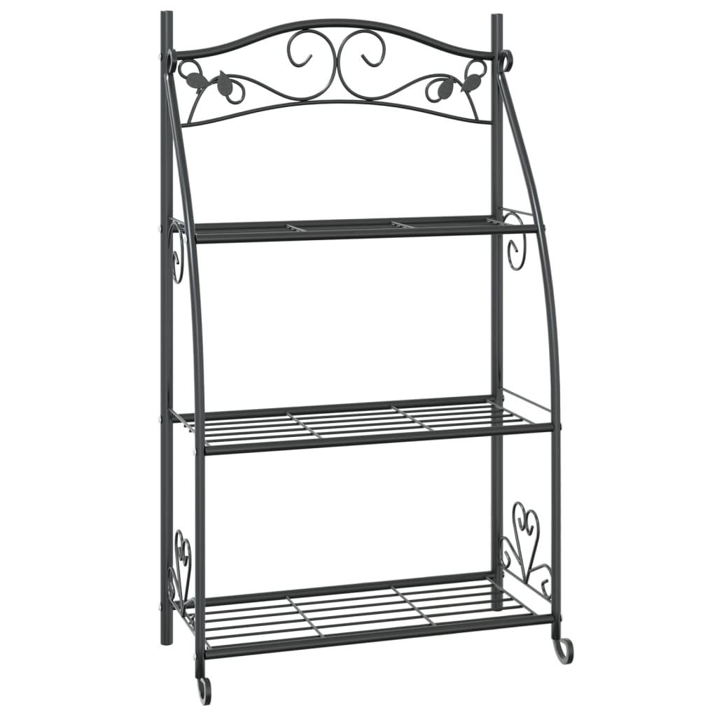 Vidaxl - Étagère à fleurs Noir 56x30x96 cm Acier vidaXL 319353 - Image 2