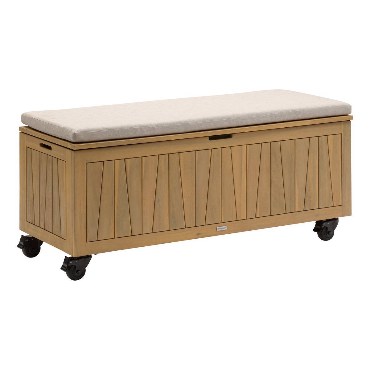 Hesperide - Coffre de rangement 210L avec assise Lodgia beige acacia - Hespéride - Image 2