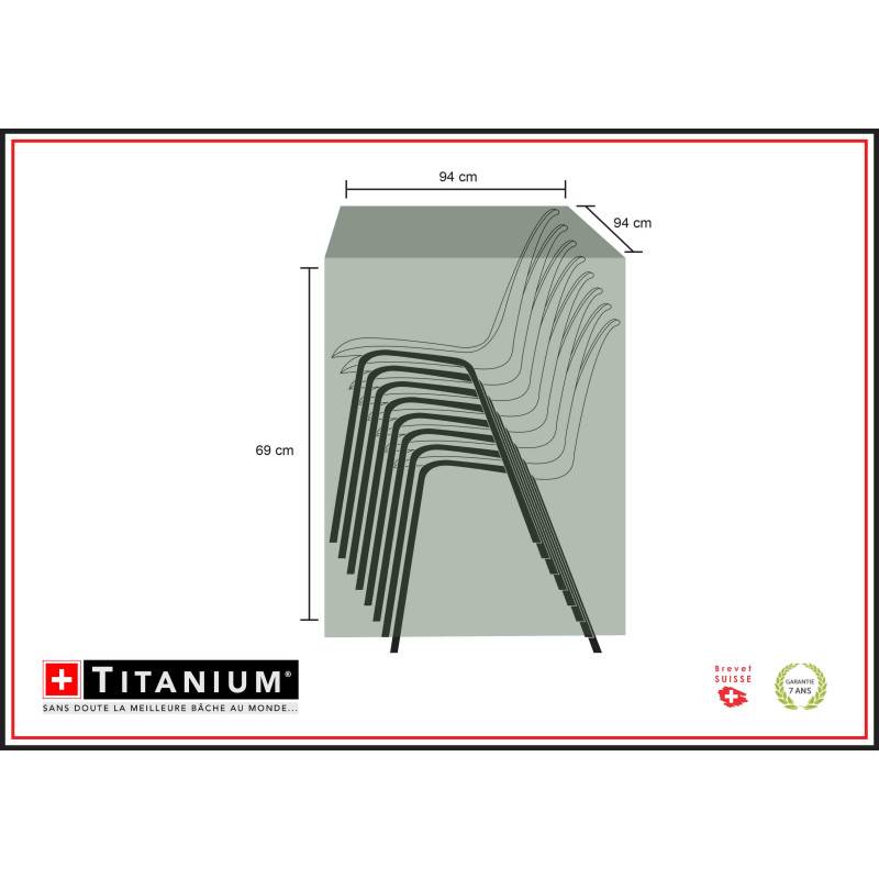 Autre - Housse pour chaises TITANIUM® Noir - 94 x 94 x 69 cm - Image 3