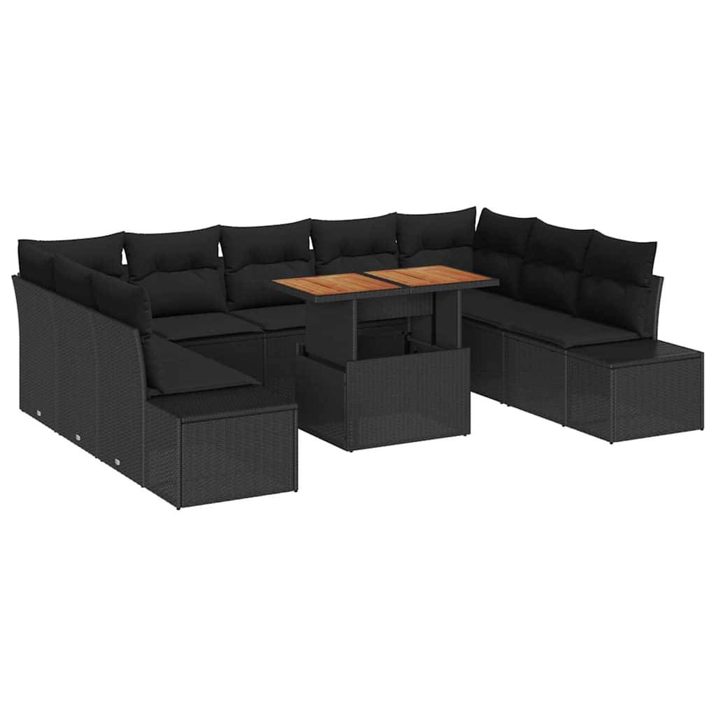 Salon de Jardin XL 10 Pièces Rotin Synthétique Modulaire avec Coffres ...