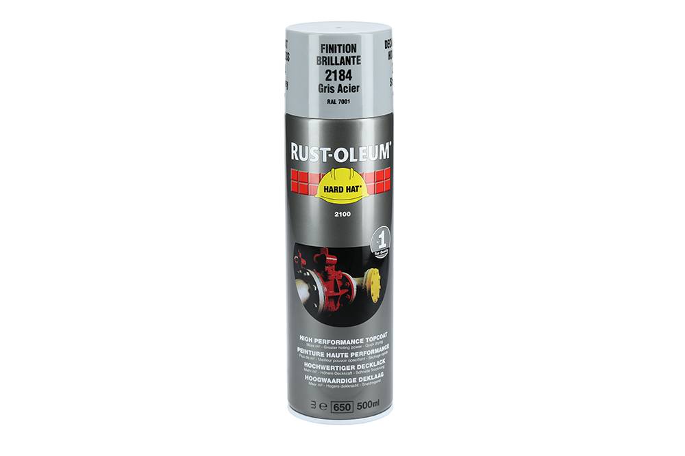 Couche de finition Hard Hat Ral-couleurs gris argent RAL 7001 500ml - RUST-OLEUM - 2184 - Image 3