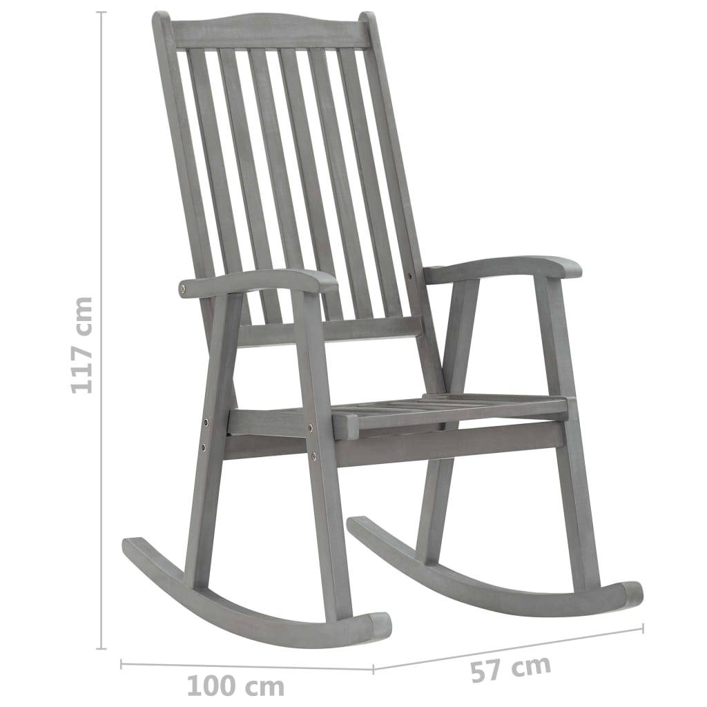 Vidaxl - Chaise à bascule avec coussins Gris Bois d'acacia massif vidaXL 3064212 - Image 3