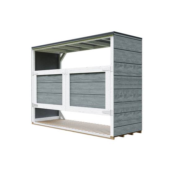 Timbela - Abri de jardin pour poubelles, Cache poubelle extérieur 1,62 m² / 3x240L - Timbela M982A-CAVERN STEEL - Image 3