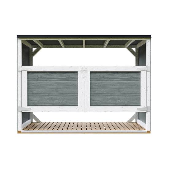 Timbela - Abri de jardin pour poubelles, Cache poubelle extérieur 1,62 m² / 3x240L - Timbela M982A-CAVERN STEEL - Image 1