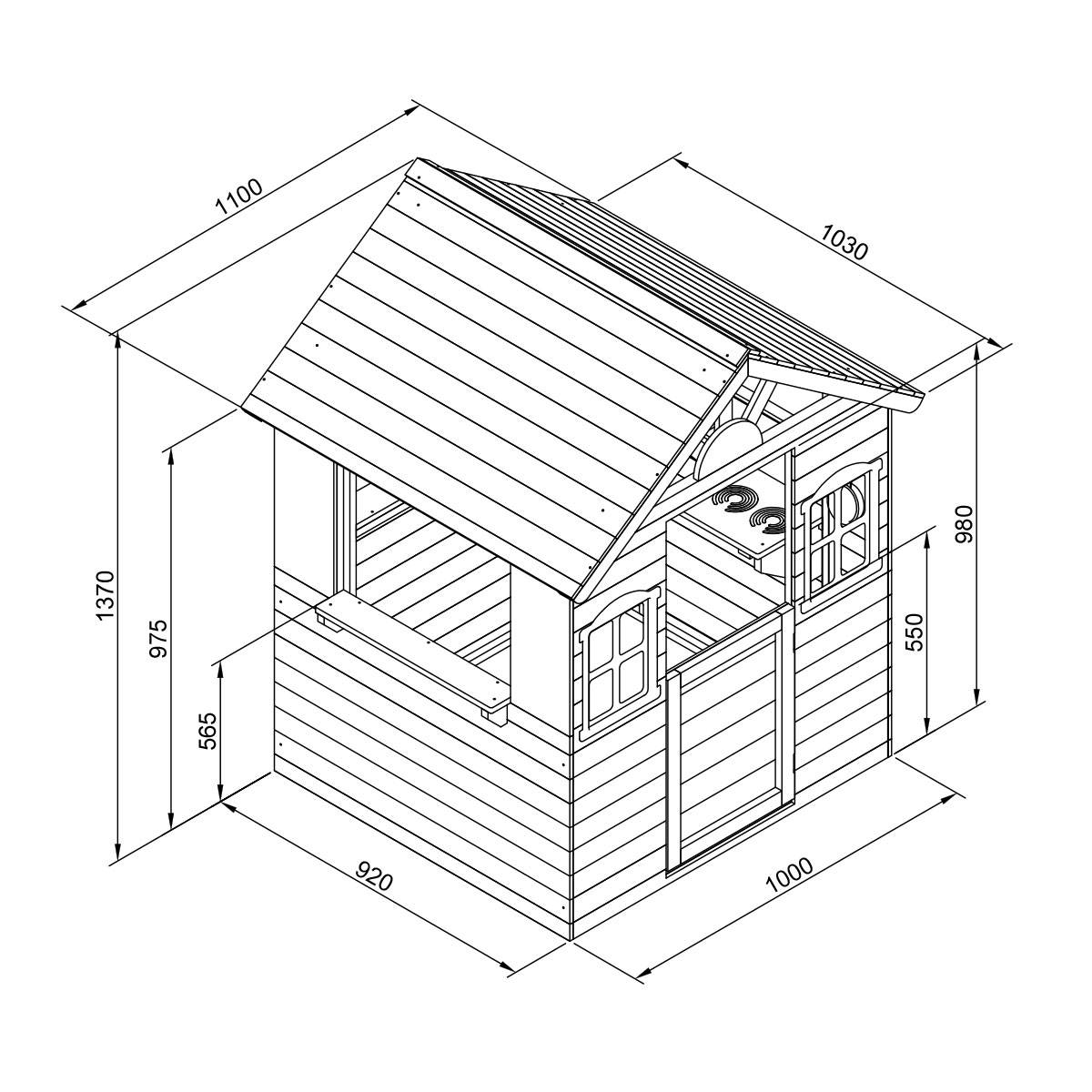 Cabane en bois avec cuisine pour enfant - Cémonjardin - Image 6
