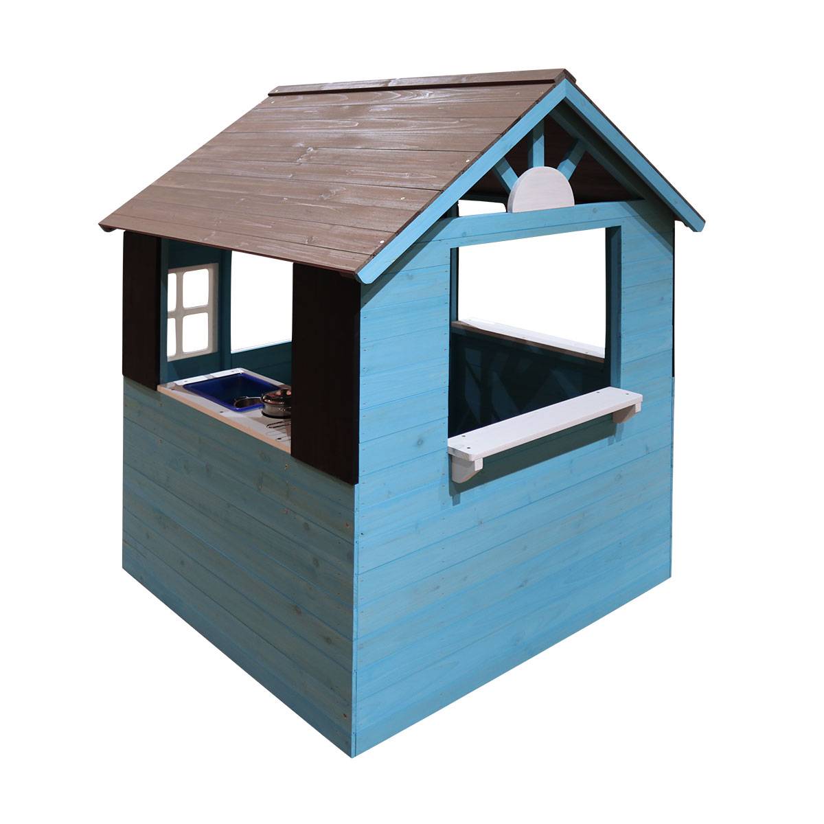 Cabane en bois avec cuisine pour enfant - Cémonjardin - Image 3