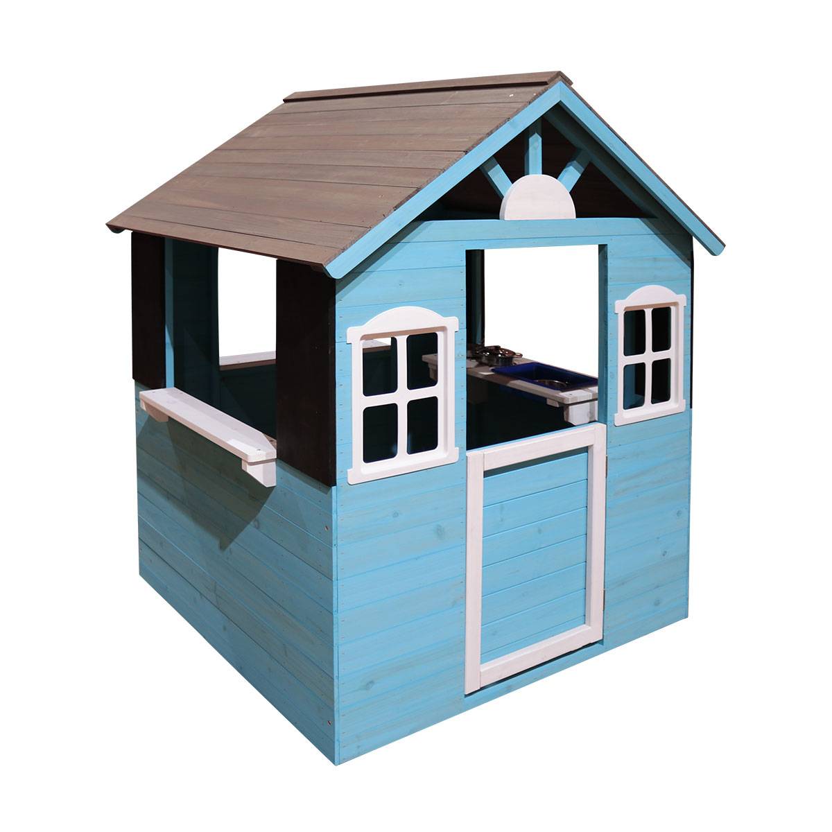 Cabane en bois avec cuisine pour enfant - Cémonjardin - Image 1