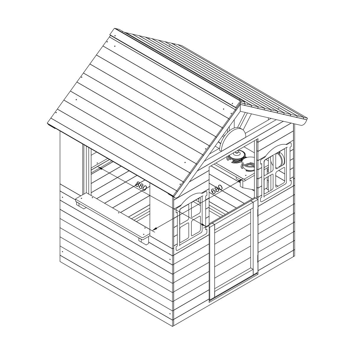 Cabane en bois avec cuisine pour enfant - Cémonjardin - Image 5