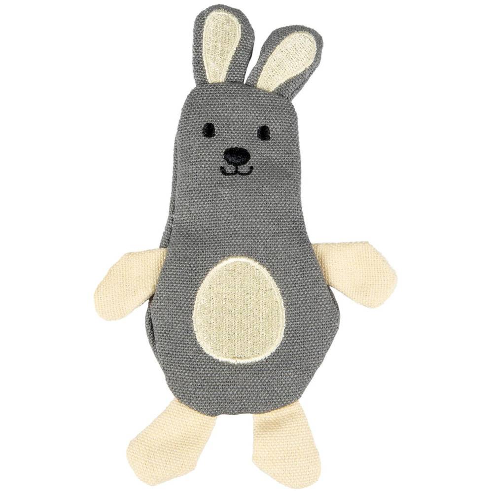 Flamingo - Lapin 14 cm gris beige+ 3 billes de Catnip jouet pour chat - Image 1
