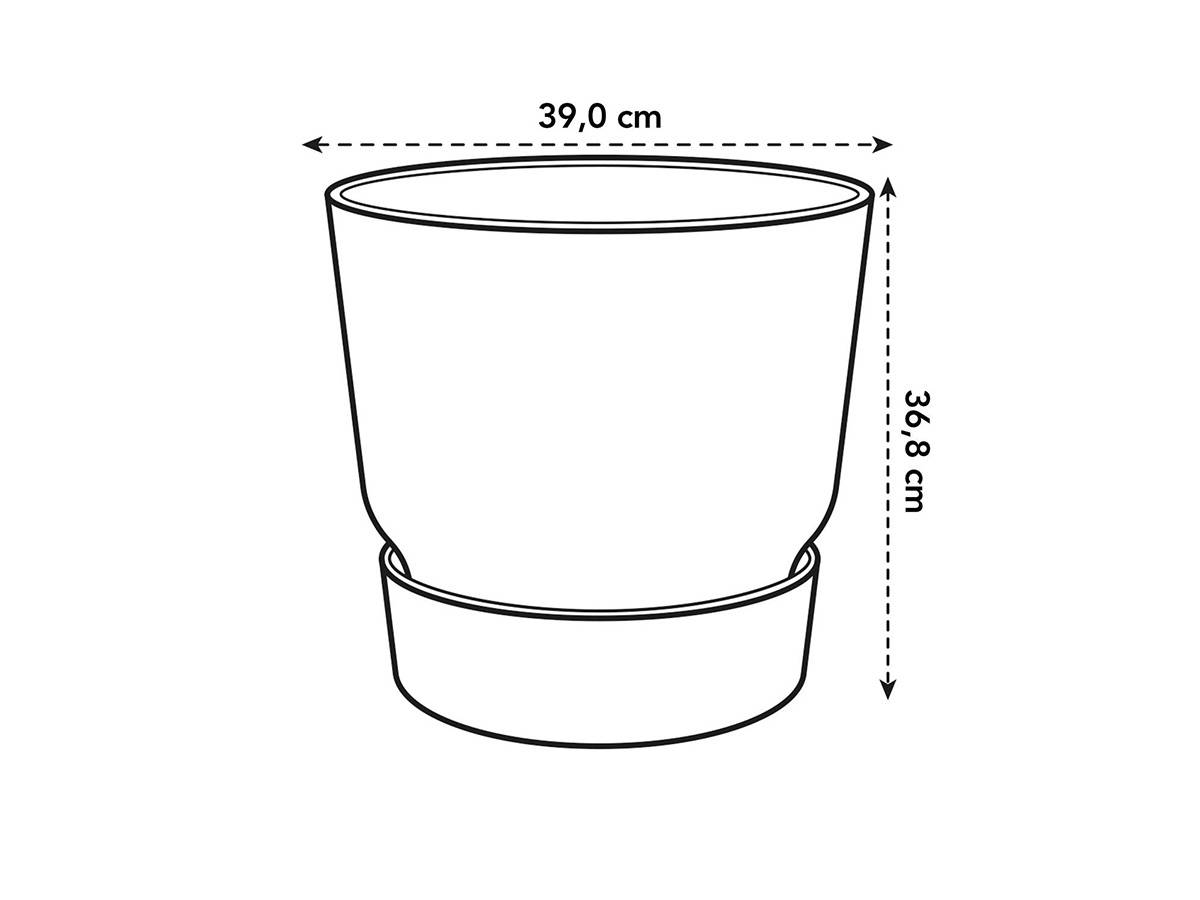 Elho - Elho Pot De Fleurs Rond Greenville 40 - Exterieur - O 39 X H 36,8 Cm - Blanc - Image 7