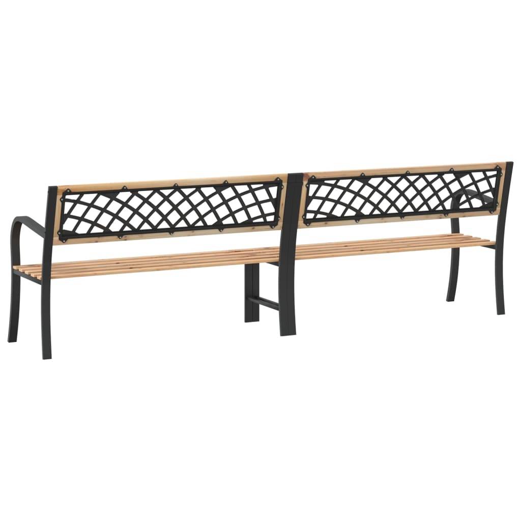 Helloshop26 - Banc de jardin meuble de patio d'extérieur terrasse double de jardin 238 cm bois de pin chinois - Image 4