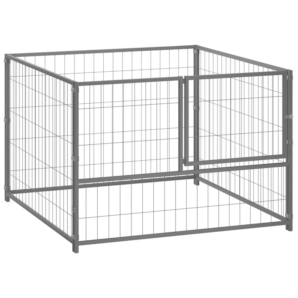 Vidaxl - Chenil Argenté 100x100x70 cm Acier vidaXL 150792 - Image 2