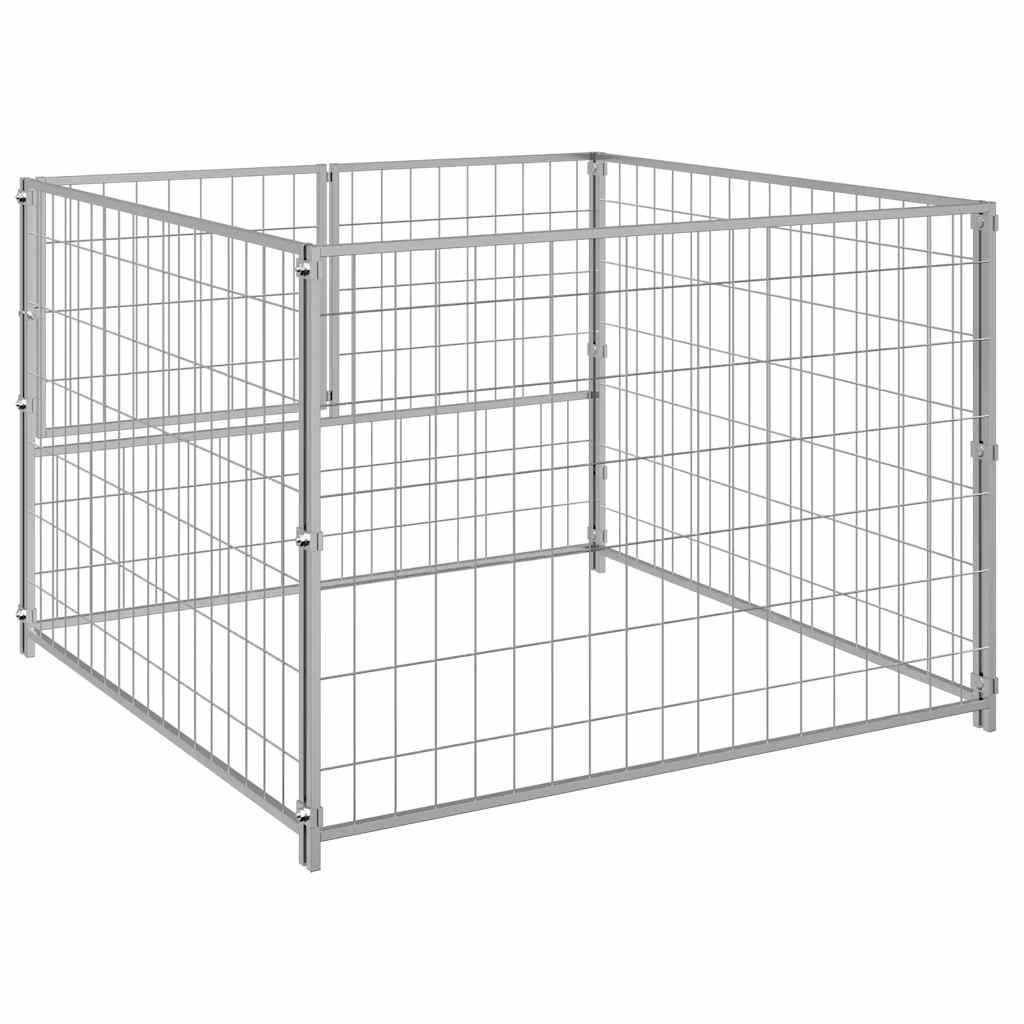 Vidaxl - Chenil Argenté 100x100x70 cm Acier vidaXL 150792 - Image 7