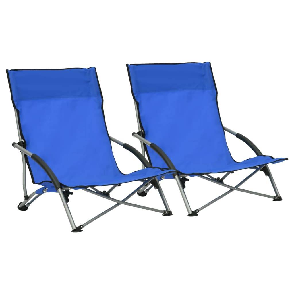 Maison Chic - lot de 2 Chaises de plage pliables - Bain de soleil - Transat Bleu Tissu HL273 - Image 2
