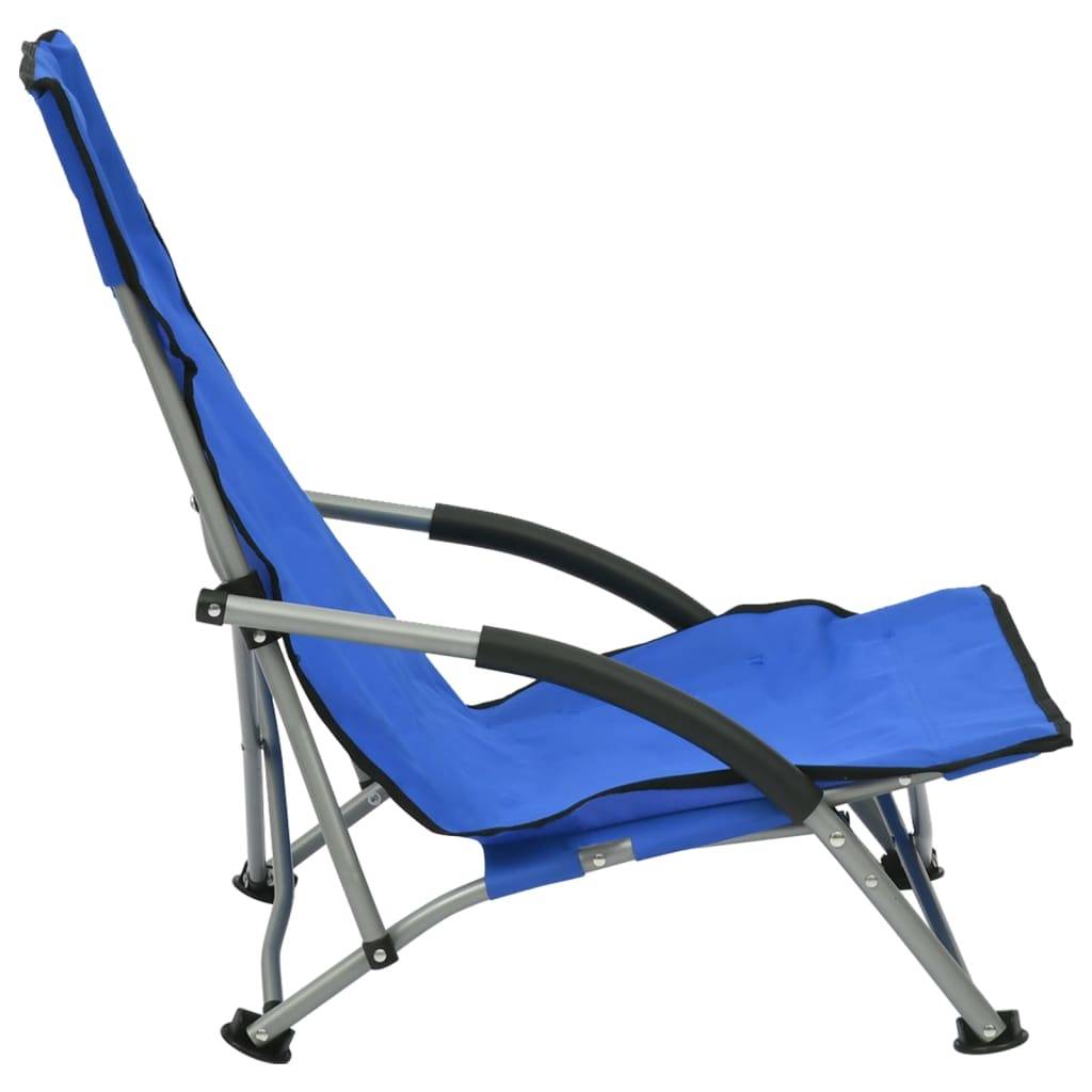 Maison Chic - lot de 2 Chaises de plage pliables - Bain de soleil - Transat Bleu Tissu HL273 - Image 4