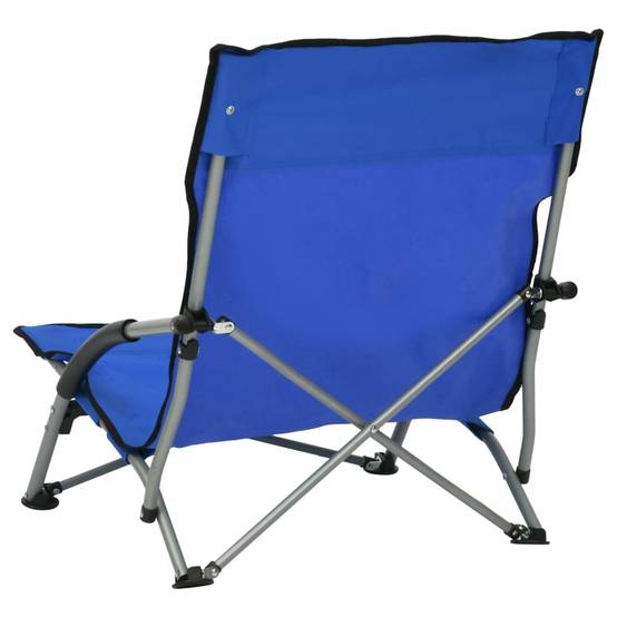 Maison Chic - lot de 2 Chaises de plage pliables - Bain de soleil - Transat Bleu Tissu HL273 - Image 5