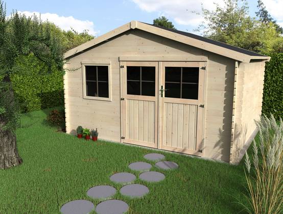 Decor et Jardin - ABRI DE JARDIN BOIS BORÉAL - 8.28 m² utile - 3.98x2.48 m - Ep. 28 mm - Couleur : naturel - Décor et Jardin - Image 2