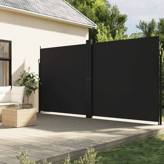 Store banne | Auvent latéral rétractable noir 200x600 cm Maison Chic - Image 2