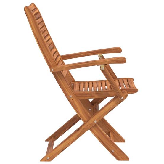 Chaises de jardin pliantes lot de 4 bois d'acacia naturel 57 x 66 x 95 cm - PANGIVO - Image 5
