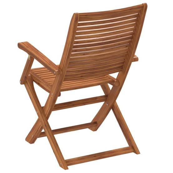 Chaises de jardin pliantes lot de 4 bois d'acacia naturel 57 x 66 x 95 cm - PANGIVO - Image 6