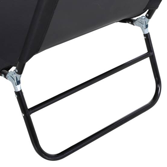 Chaise Longue Pliante Inclinable 5 Positions, 120 kg, Jardin/Piscine/Terrasse/Camping, 188 x 56 x 28 cm, Noir - Image 9