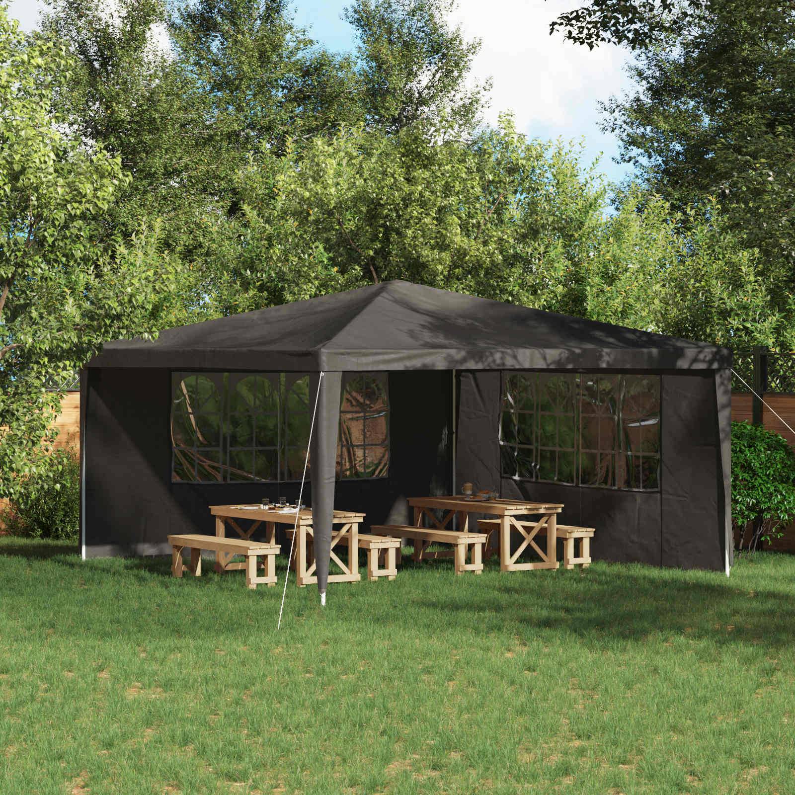 Parois de tente de fête PE et acier anthracite 400 x 195 cm - PANGIVO - Image 1