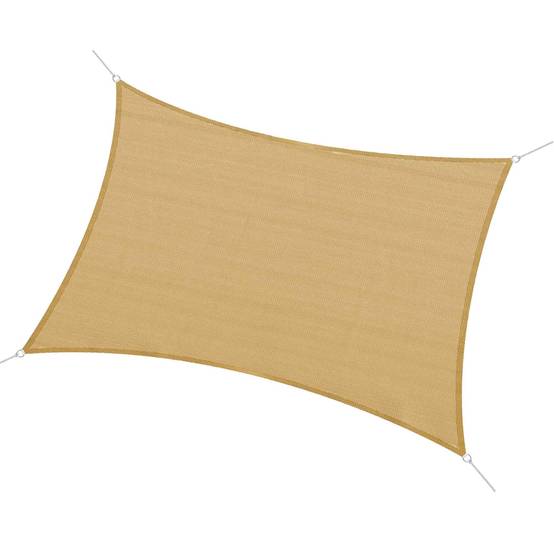 Voile d'ombrage Voile solaire - rectangulaire 3 x 4 m HDPE anti-UV Avec sac de rangement sable fr582 - Image 1