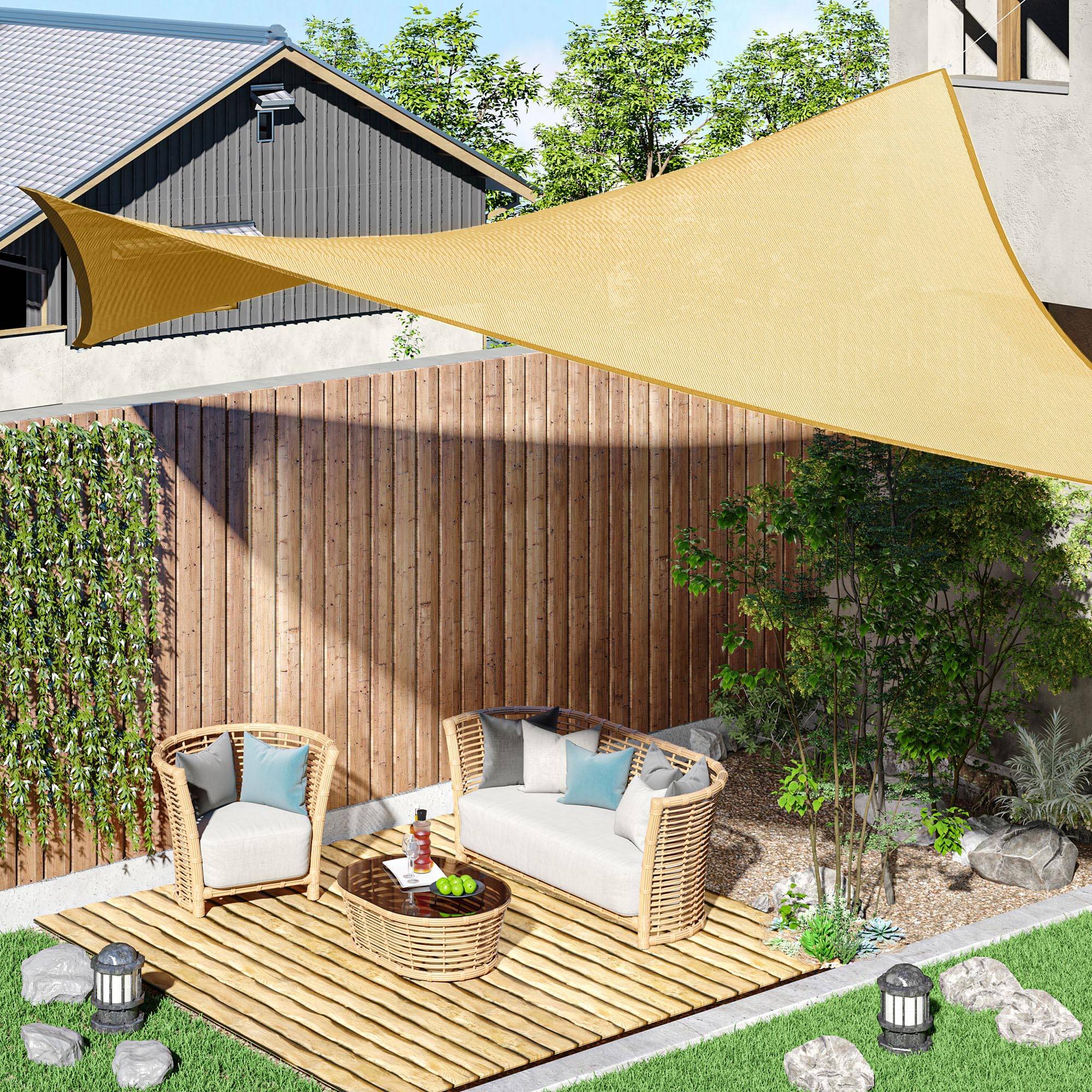 Voile d'ombrage Voile solaire - rectangulaire 3 x 4 m HDPE anti-UV Avec sac de rangement sable fr582 - Image 4