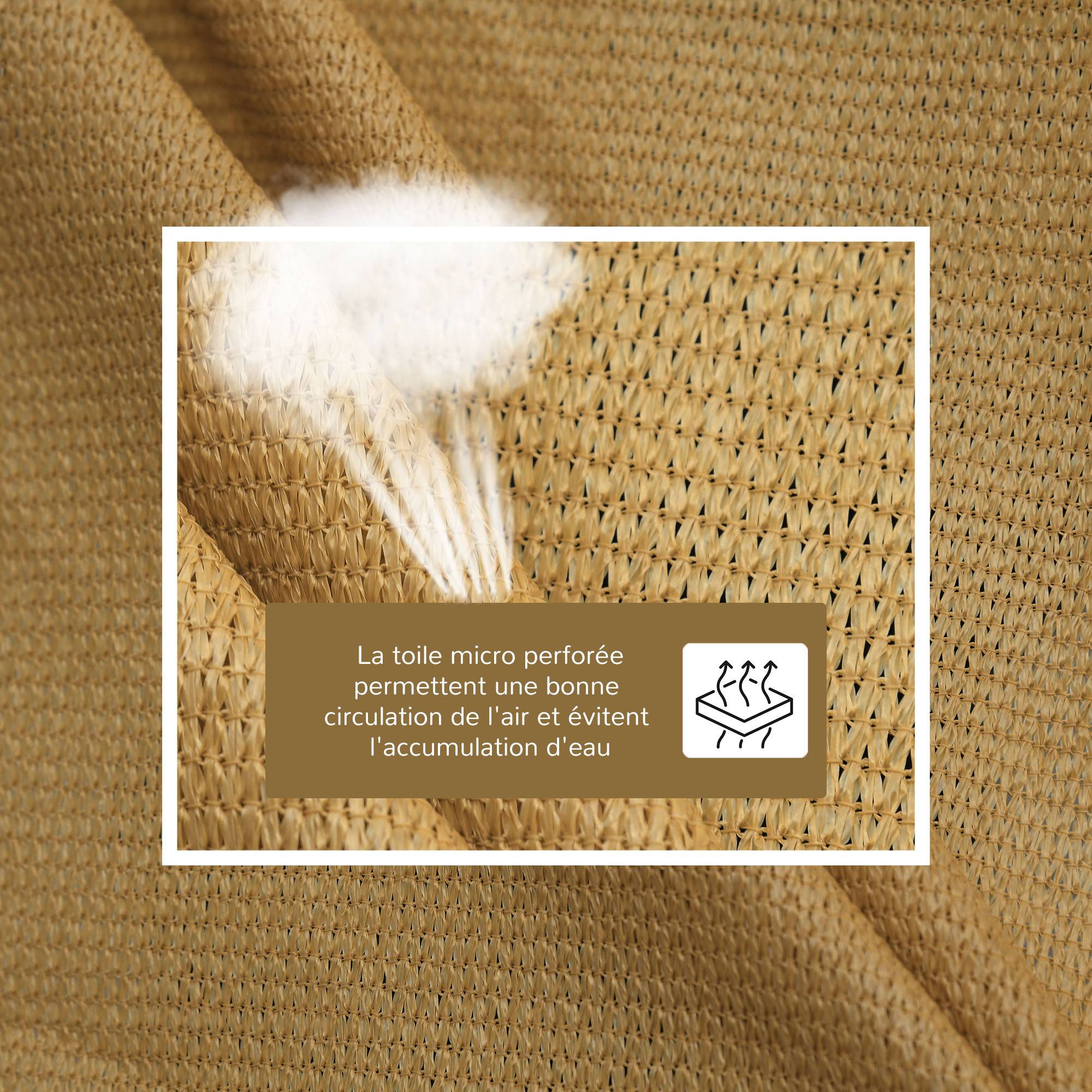 Voile d'ombrage Voile solaire - rectangulaire 3 x 4 m HDPE anti-UV Avec sac de rangement sable fr582 - Image 6