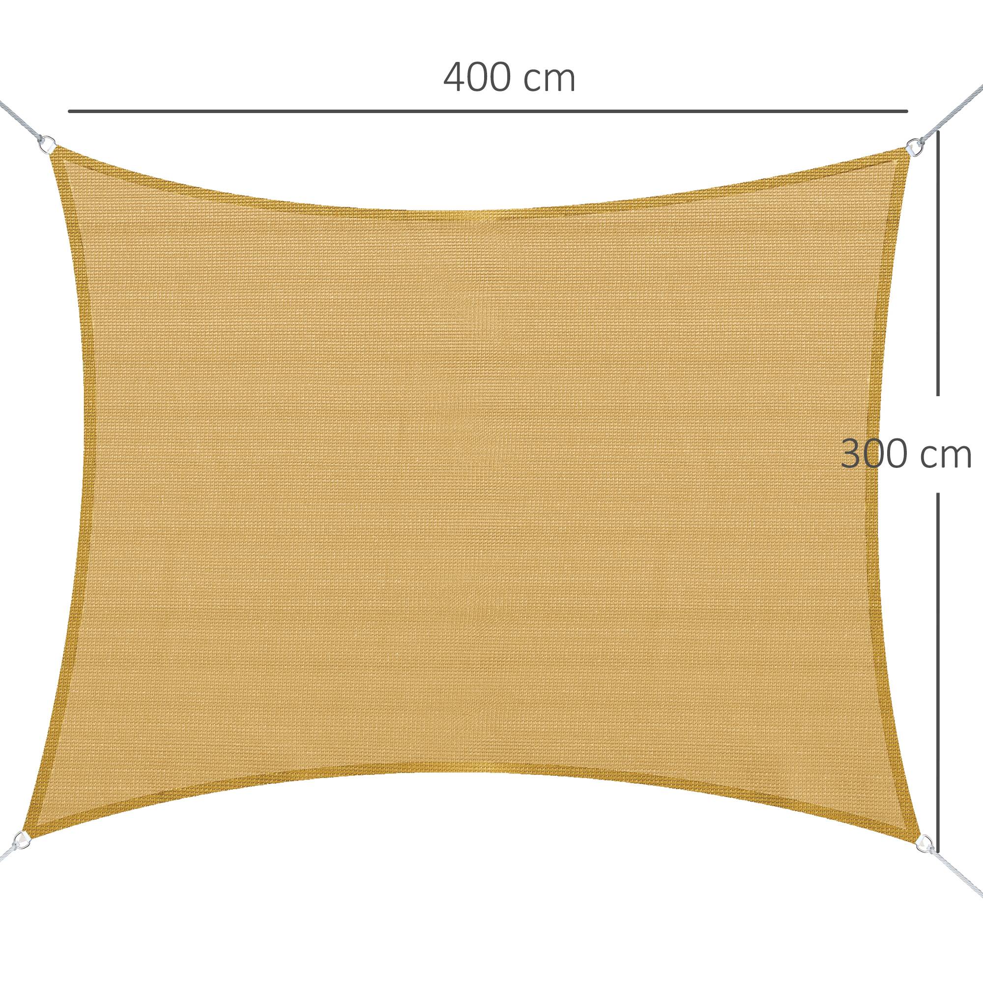 Voile d'ombrage Voile solaire - rectangulaire 3 x 4 m HDPE anti-UV Avec sac de rangement sable fr582 - Image 5