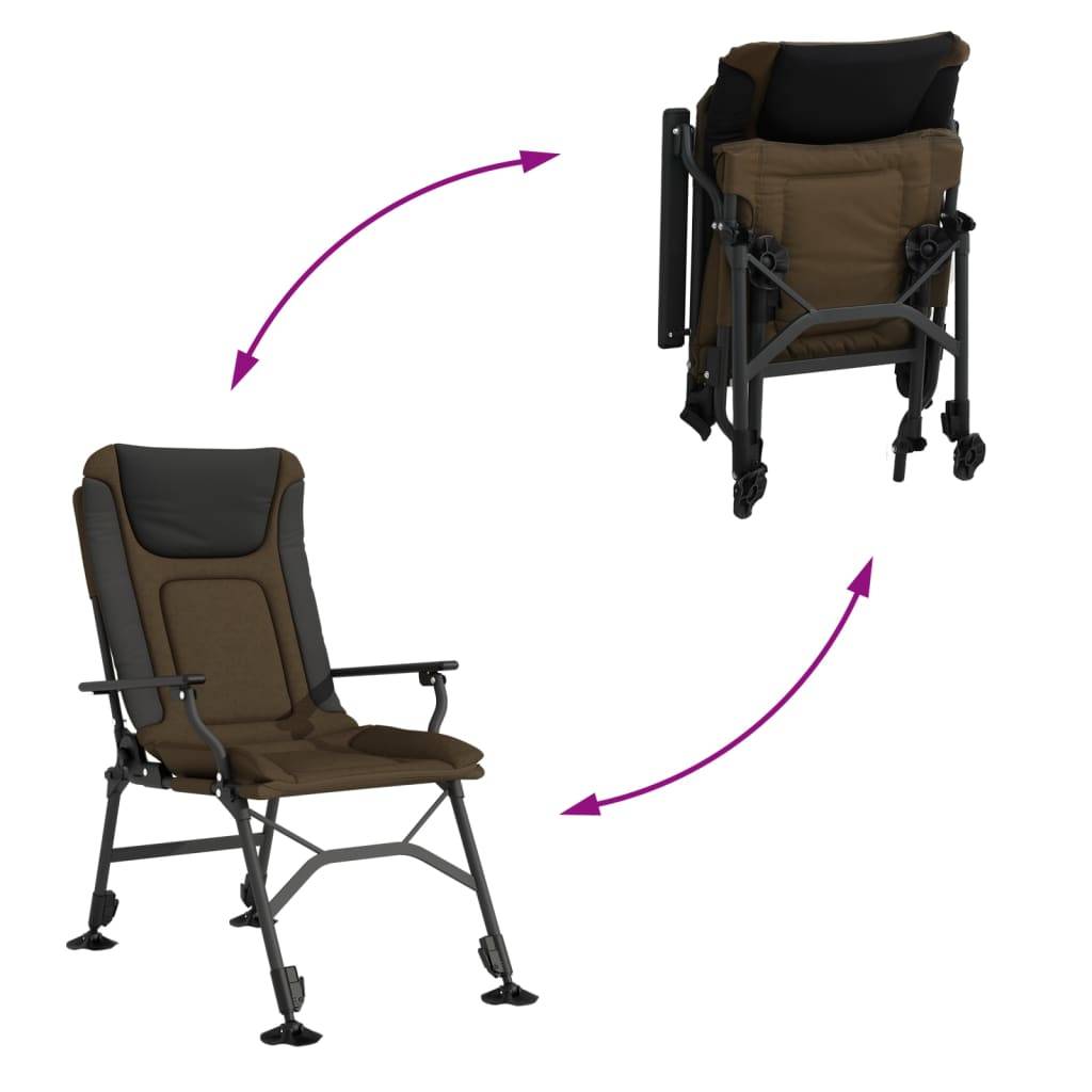 Chaise de jardin | Chaise de pêche avec accoudoir pliable taupe - Image 7