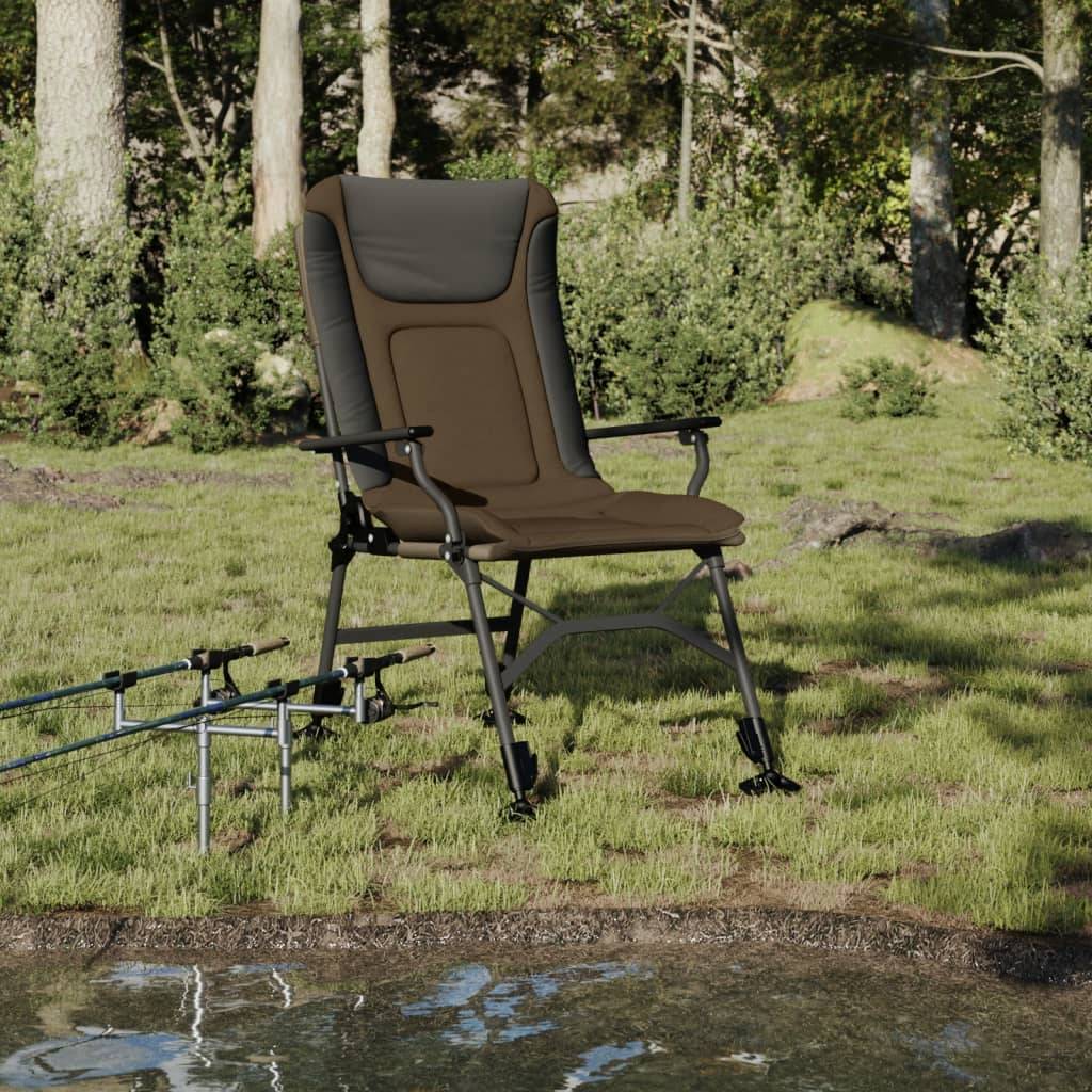 Chaise de jardin | Chaise de pêche avec accoudoir pliable taupe - Image 2