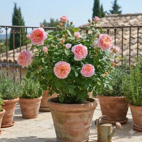Rosier ancien Dames de Chenonceau® 'Delpabra' à fleurs Rose - feuillage Caduc - Pot de 5L - Touffe- hauteur à maturité De 1,00 m à 1,50 m - Image 3