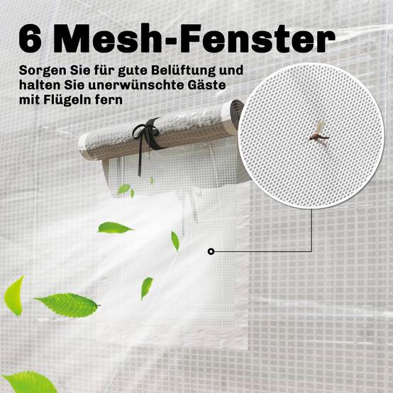 Serre de jardin acier galvanisé et PE pour potager avec étagères intégrées 275x198x191cm blanc - ComfortXL Outdoor Living - Image 10