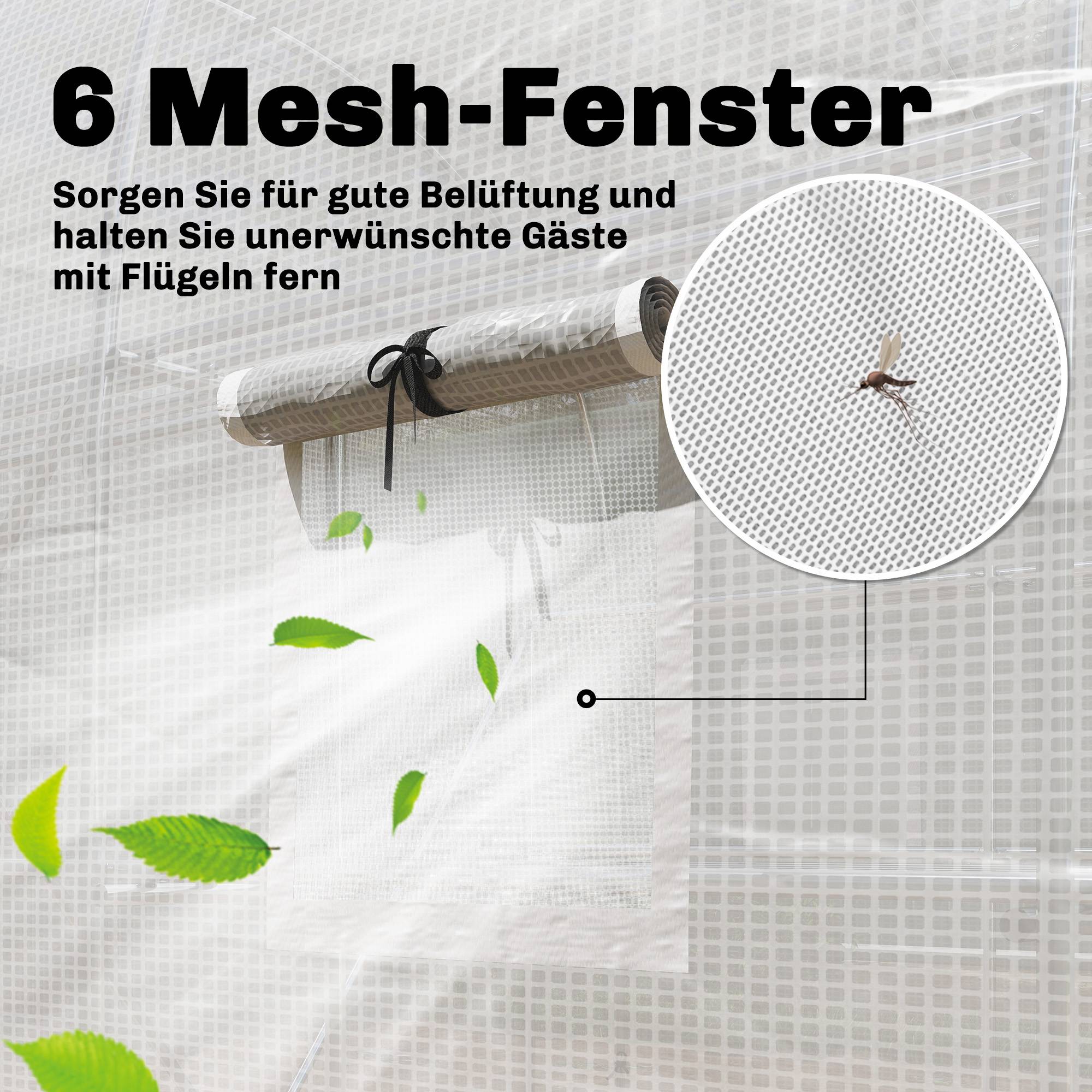 Serre de jardin acier galvanisé et PE pour potager avec étagères intégrées 275x198x191cm blanc - ComfortXL Outdoor Living - Image 10