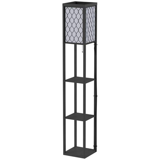 Lampadaire pour salon avec étagère, lampe sur pied avec douille E27 pour salon/chambre, ampoule non incluse. - Image 1