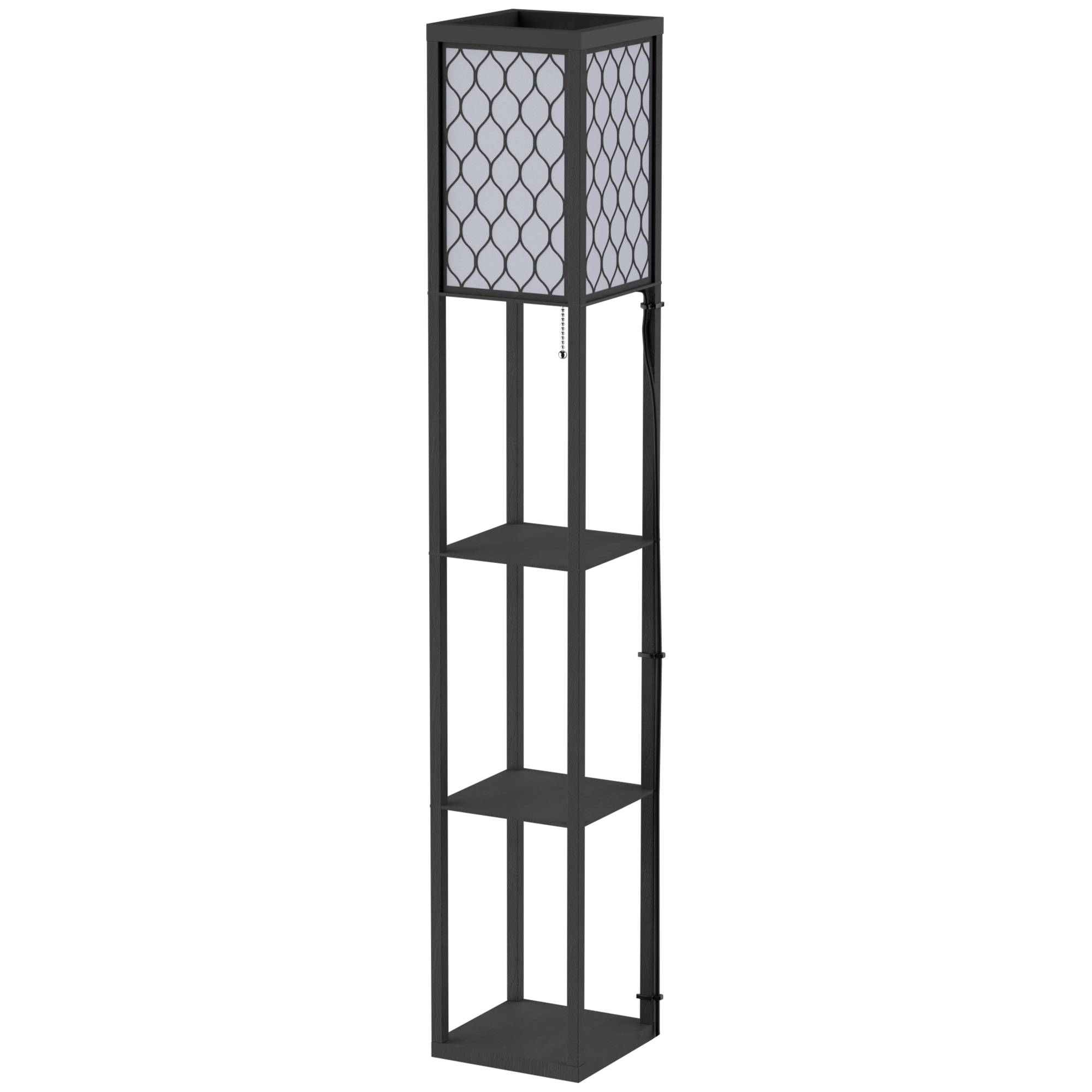 Lampadaire pour salon avec étagère, lampe sur pied avec douille E27 pour salon/chambre, ampoule non incluse. - Image 1