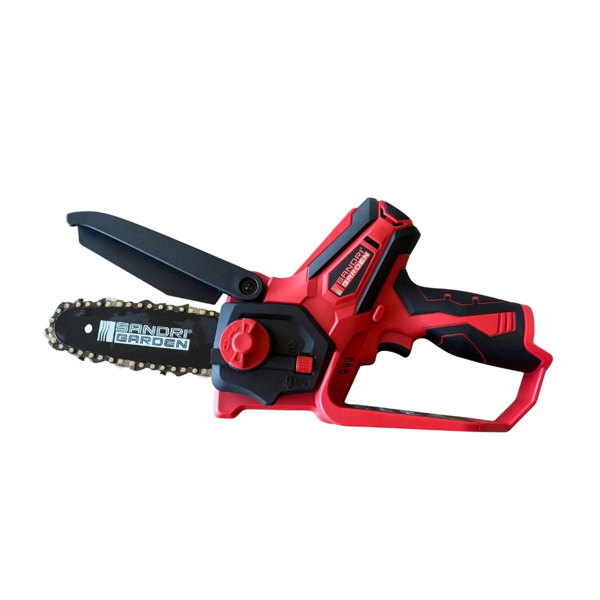 Mini tronçonneuse à batterie 12 V Coupe 10 cm guide 15,8 cm 2 batteries lithium 2.0Ah chargeur et mallette