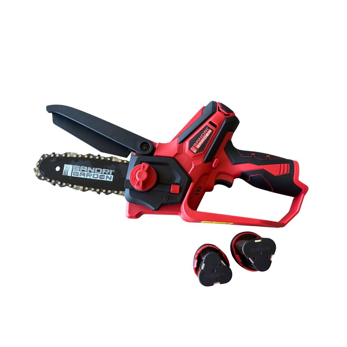 Mini tronçonneuse à batterie 12 V Coupe 10 cm guide 15,8 cm 2 batteries lithium 2.0Ah chargeur et mallette - Image 4