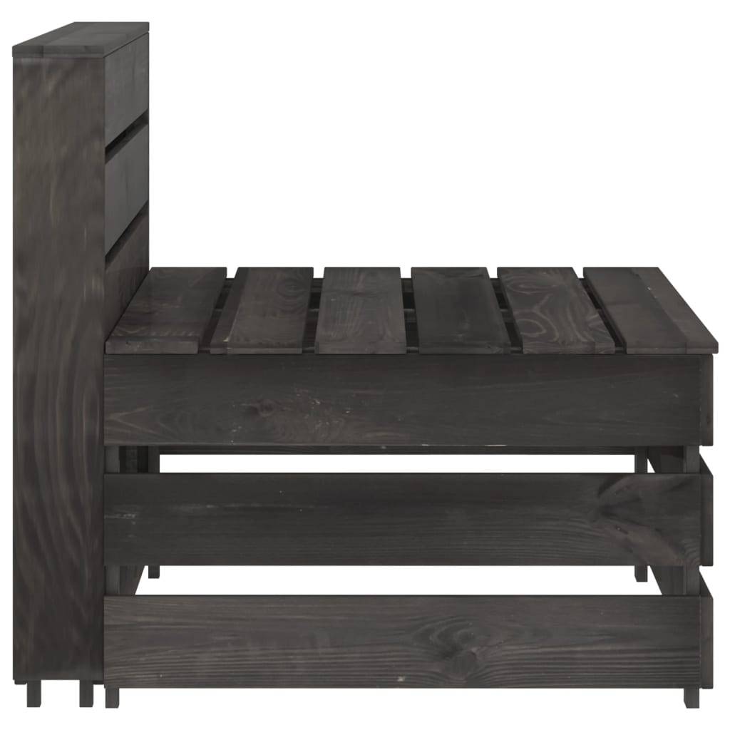 Helloshop26 - Salon de jardin meuble d'extérieur ensemble de mobilier 3 pièces bois de pin imprégné de gris - Image 5